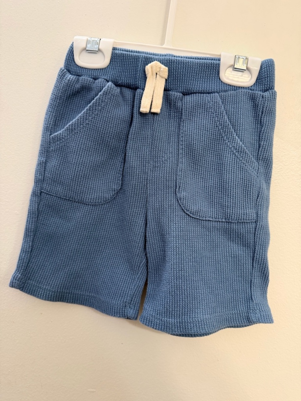 Kids Blue Knit Drawstring Shorts
